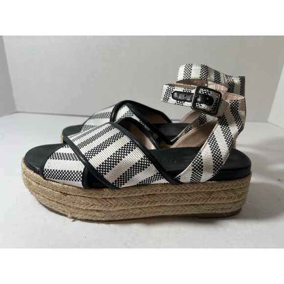Nine West Black and White Striped Women's Sandals - Picture 2 of 8